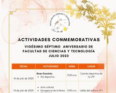 Actividades de Aniversario de la Facultad de Ciencias y Tecnología ...